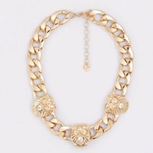 💛🔹️Natasha🔹️ 3 Lion Head Cuban curb chain link statement Thick necklace ✨️🦁